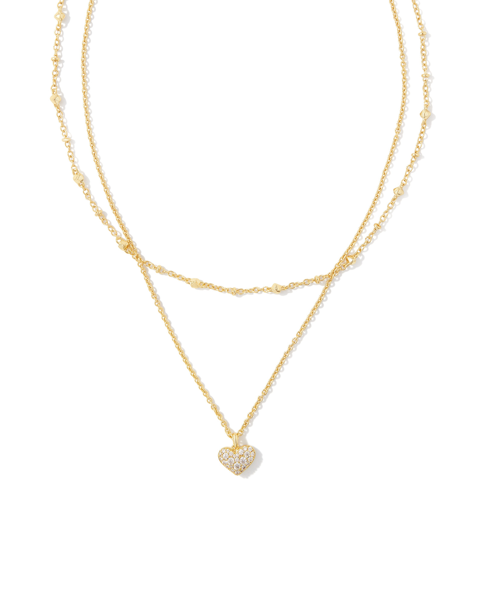 Ari Gold Pave Multi Strand Necklace in White Crystal | Kendra Scott | Kendra Scott