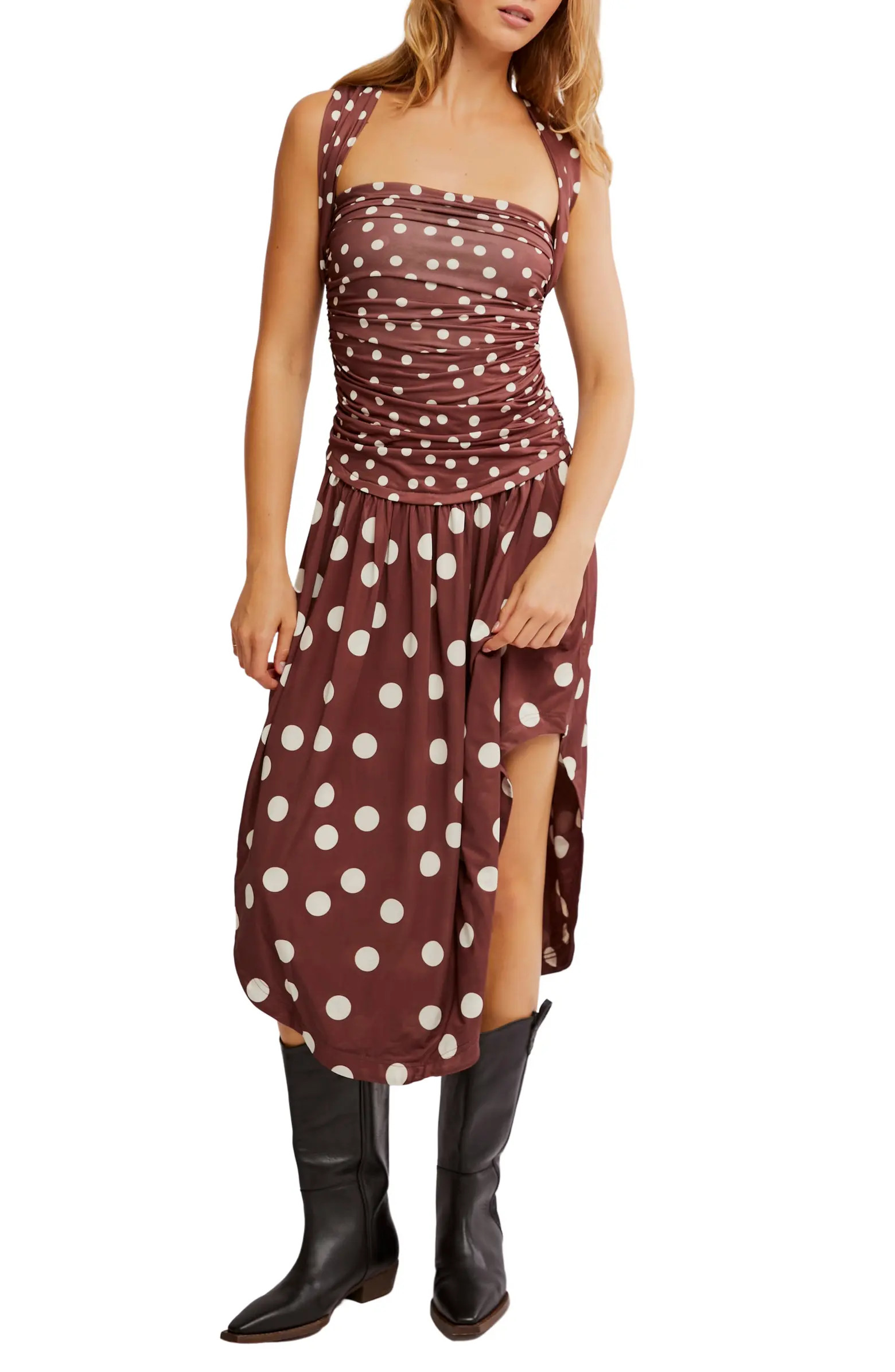 Raylon Variegated Polka Dot Midi Dress | Nordstrom Rack