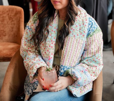 The cutest quilt, patchwork jacket I have ever seen adorable, floral, pink, green, and blue patchwork quilted sweater, puffer jacket, women’s Amazon finds adorable, Amazon, winterwear, woman’s Amazon jacket, cute red short sleeve, modest shirt, and gold jewelry for a dime beauty event I have a code: amystratton for dime beauty

#LTKSeasonal #LTKsalealert #LTKSpringSale