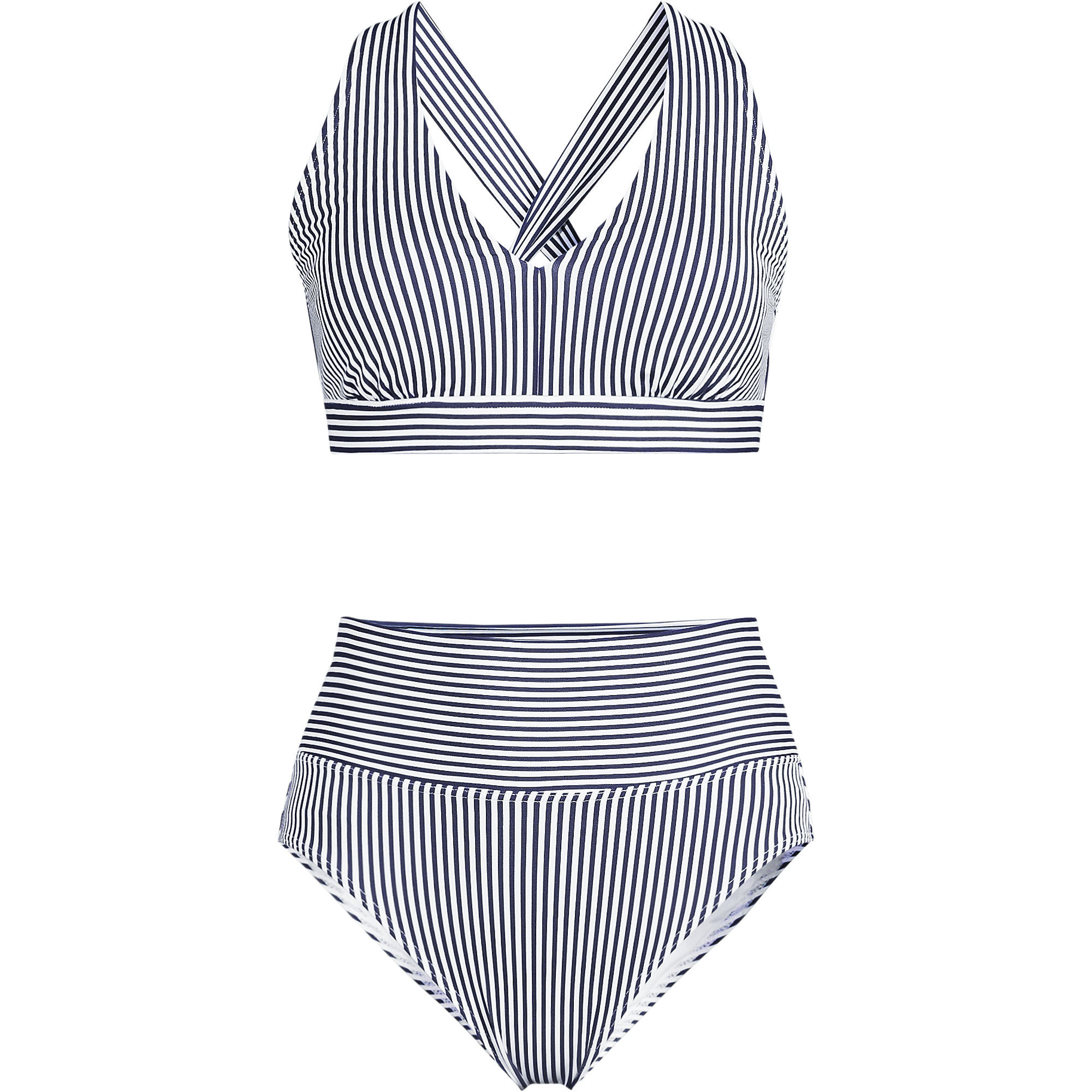 Women's V-Neck Tankini and High Waisted Bottom Swimsuit Set | Lands' End (US)