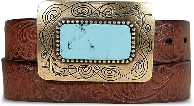 Lucky Brand Women's Western Leather Belt | Classic | Fashion | Vintage | Buffalo Leather | Wester... | Amazon (US)