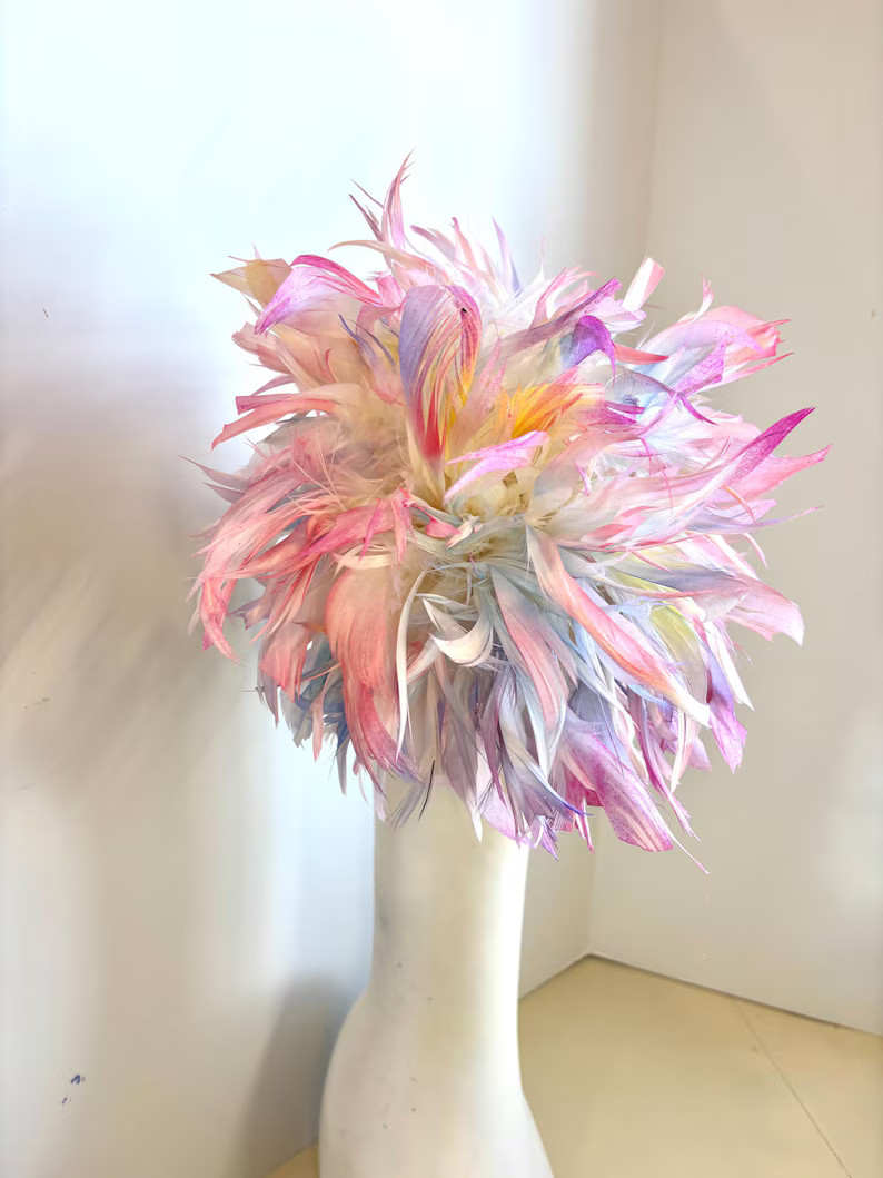 Pastel Fascinator- Feather Headdress- Ladies Hat - Etsy | Etsy (US)