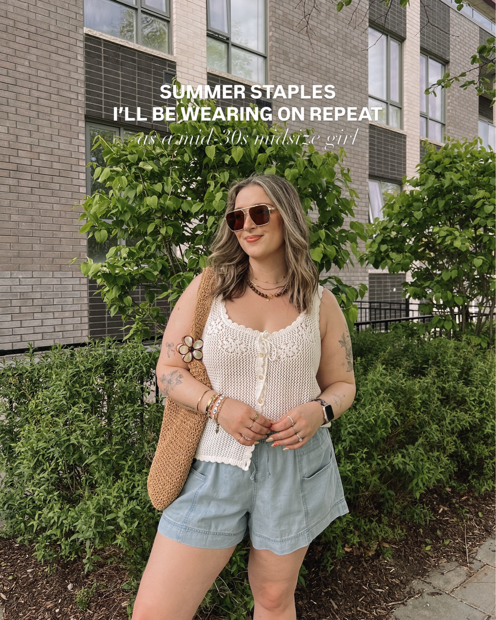 Summer staples!
Pull on chambray shorts - TTS, L
Crochet tank top - TTS, L
Denim shorts - sized up to 32 for a looser fit
Striped sweater - linked current version
Crocs sandals - I’m a 9.5-10 and wear a 10, Canadian link under “similar products”
Striped mini skort - L
White sweater - linked similar
White maxi dress - TTS, L
Butter yellow tank - L, Canadian link under “similar products”
Olive green jeans - wearing 32 long, should have done 31
Button up shirts - L
Graphic tees - L
Brown linen pants - L tall, Canadian link under “similar products”
New Balance sneakers - size down, I wear a 9
Striped tee - sized up to XL for loose fit
Sweatshorts - L
Denim jacket - sized up to XL for oversized fit

#LTKsummer #LTKmidsize #LTKstyletip
