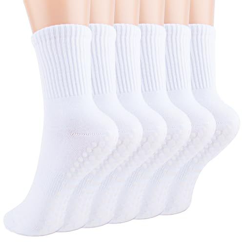 Amazon.com: Ivyhouse Yoga Socks for Women Non-Slip Grips, Pilates Ballet Barre Socks, Crew Length... | Amazon (US)