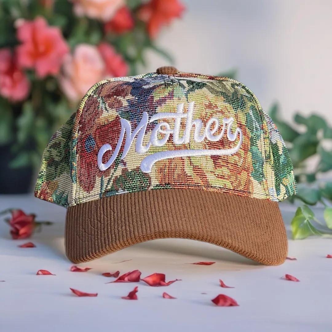 Mother Hat, Mom, Momma, Mama, Floral Jacquard w/Corduroy Brim | Etsy (Global)