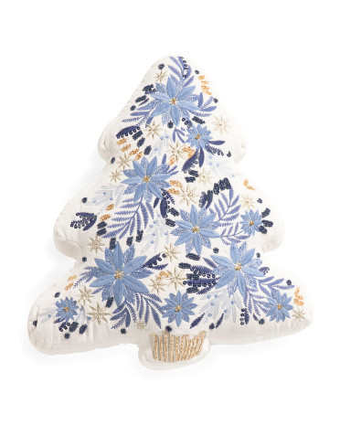 18x16 Christmas Floral Tree Shaped Pillow | Throw Pillows | Marshalls | Marshalls