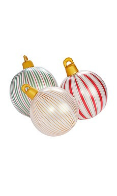 FUNBOY 3 Pack Vintage Stripe Light Up Inflatable Ornaments from Revolve.com | Revolve Clothing (Global)