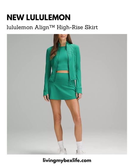 Lululemon Align High Rise Skirt in bright green 

Tennis skirt, walking skirt, lulu skirt, skort 

#LTKFitness #LTKFindsUnder100 #LTKActive