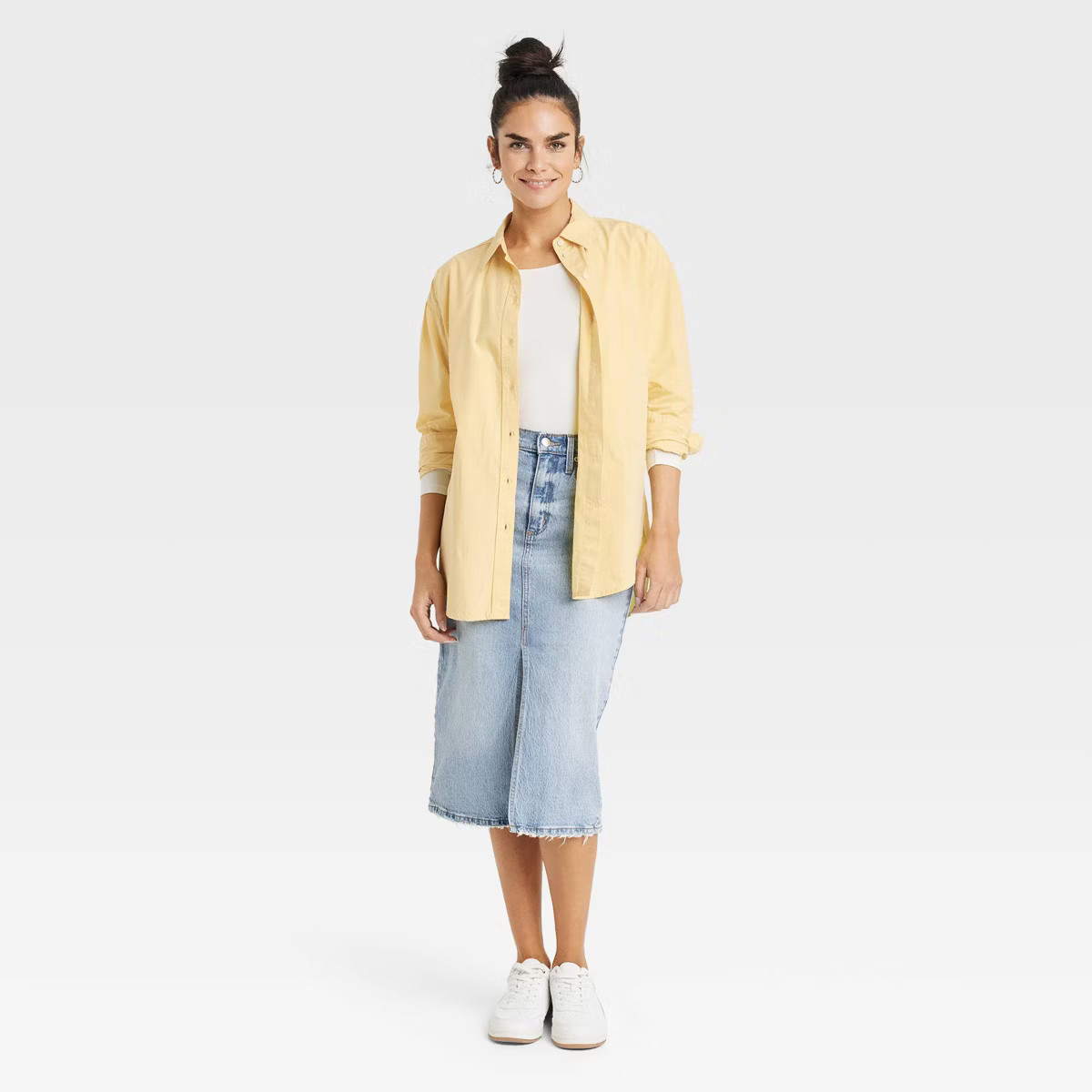 Women's Oversized Long Sleeve Collared Button-Down Shirt - Universal Thread™ | Target