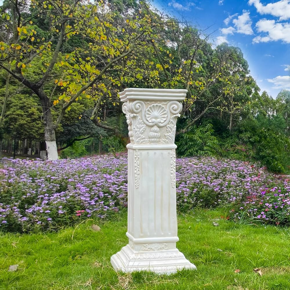 Large 35.5" Vintage Weathered Corinthian Column Pillar with Base Pedestal Magnesium Oxide Ideal f... | Amazon (US)