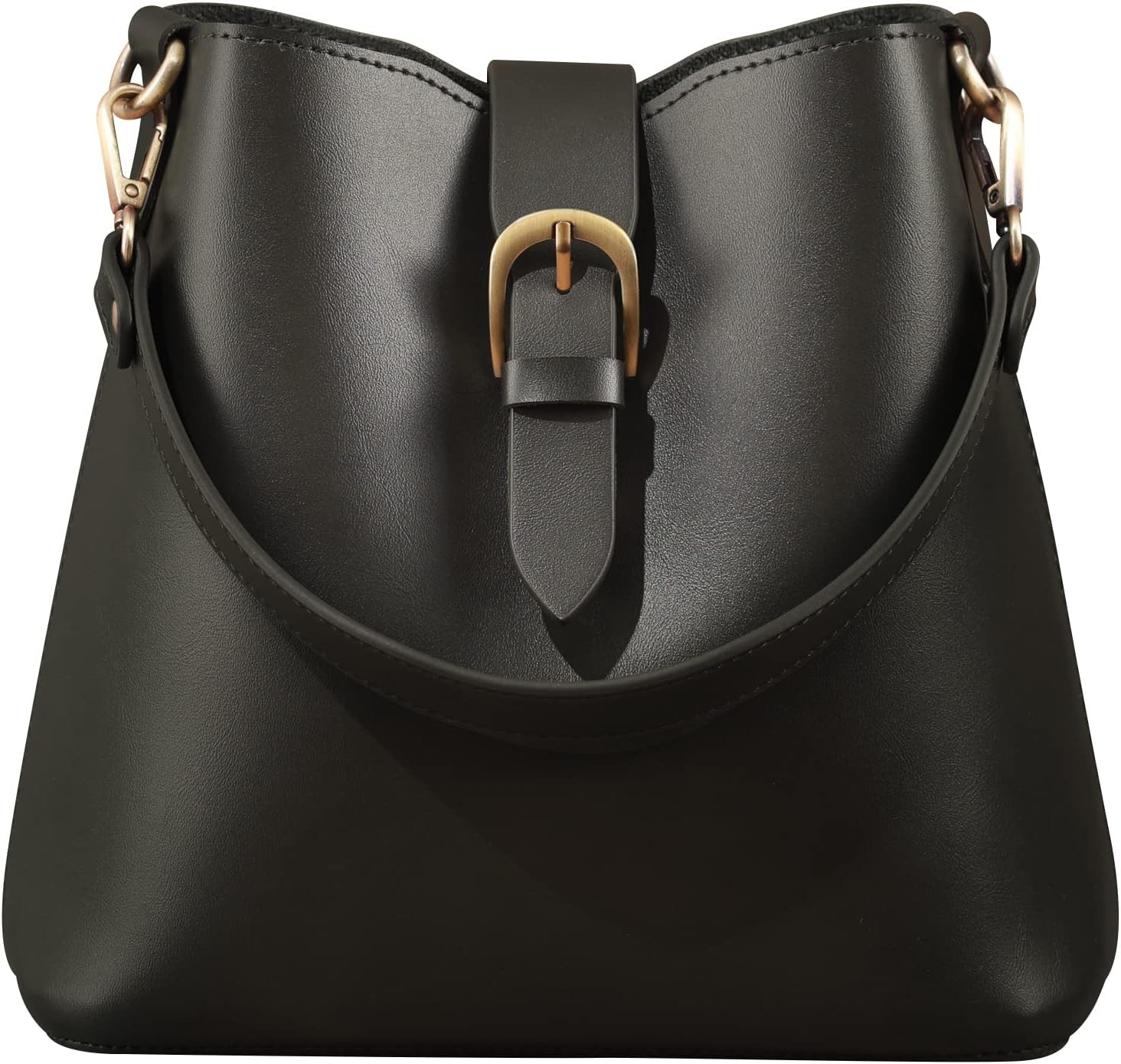 Town Bucket Vegan Leather Bag For Women Hobo Retro Faux Casual Purse Classic Vintage Simple Shoulder Handbag | Amazon (CA)