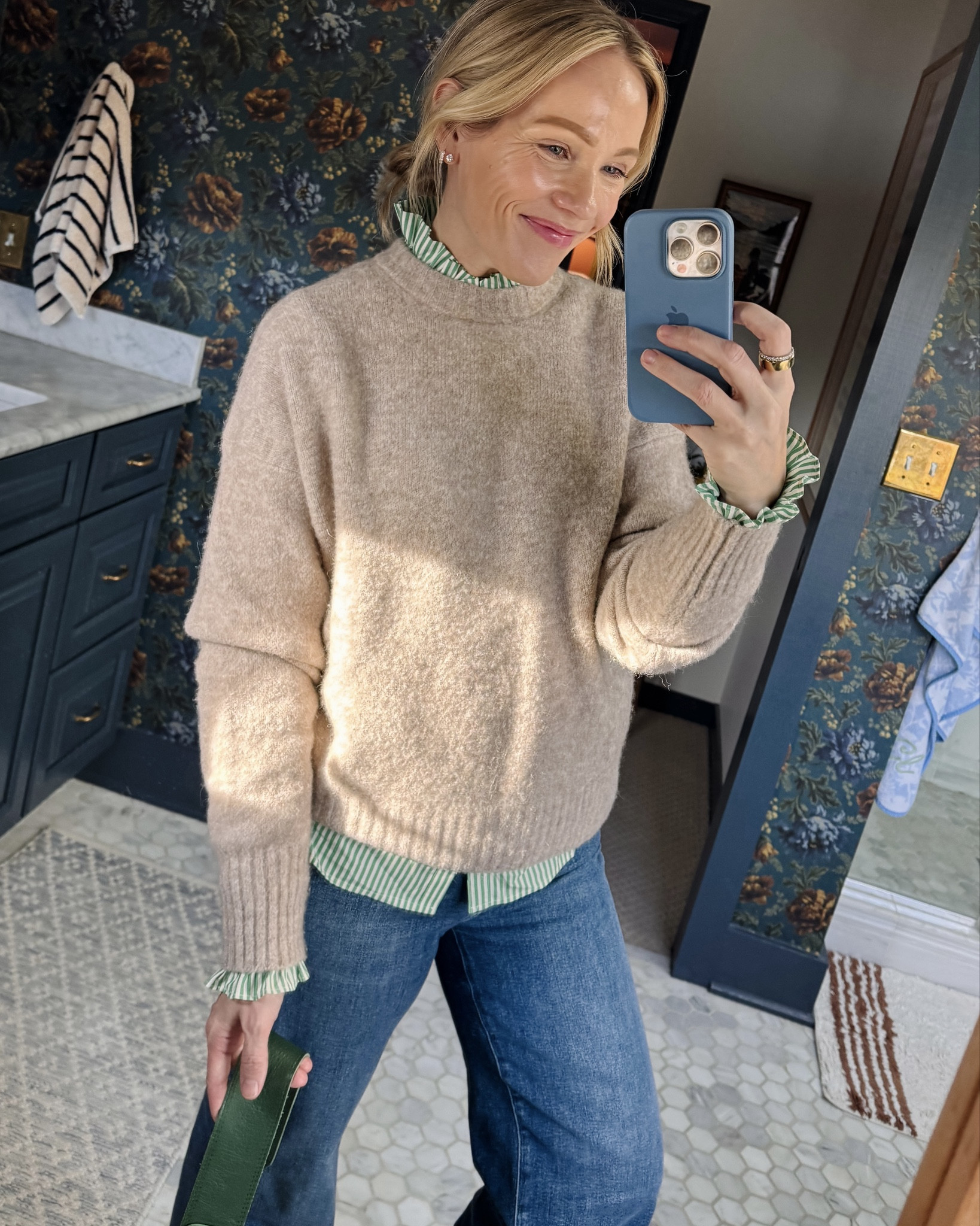 zip front boots are now under $100 with code EXTRA, fit true to size ~ Few sizes left & more colors in my Madewell cloudsoft sweater, wearing my regular sizes small ~ adore this Boden frill detail green stripe top to wear as a layer or on its own, wearing my regular size 4 ~ agolde Harper crop jeans are favorite I wear multiple times a week (fit true to size) ~ Clare V Moyen Messenger in evergreen ~ Merit flush balm on lips & cheeks in LeBonBon ~ eby high waist underwear size up to medium ~ xo, Claire

#LTKSaleAlert #LTKdayinmylife #LTKOver40