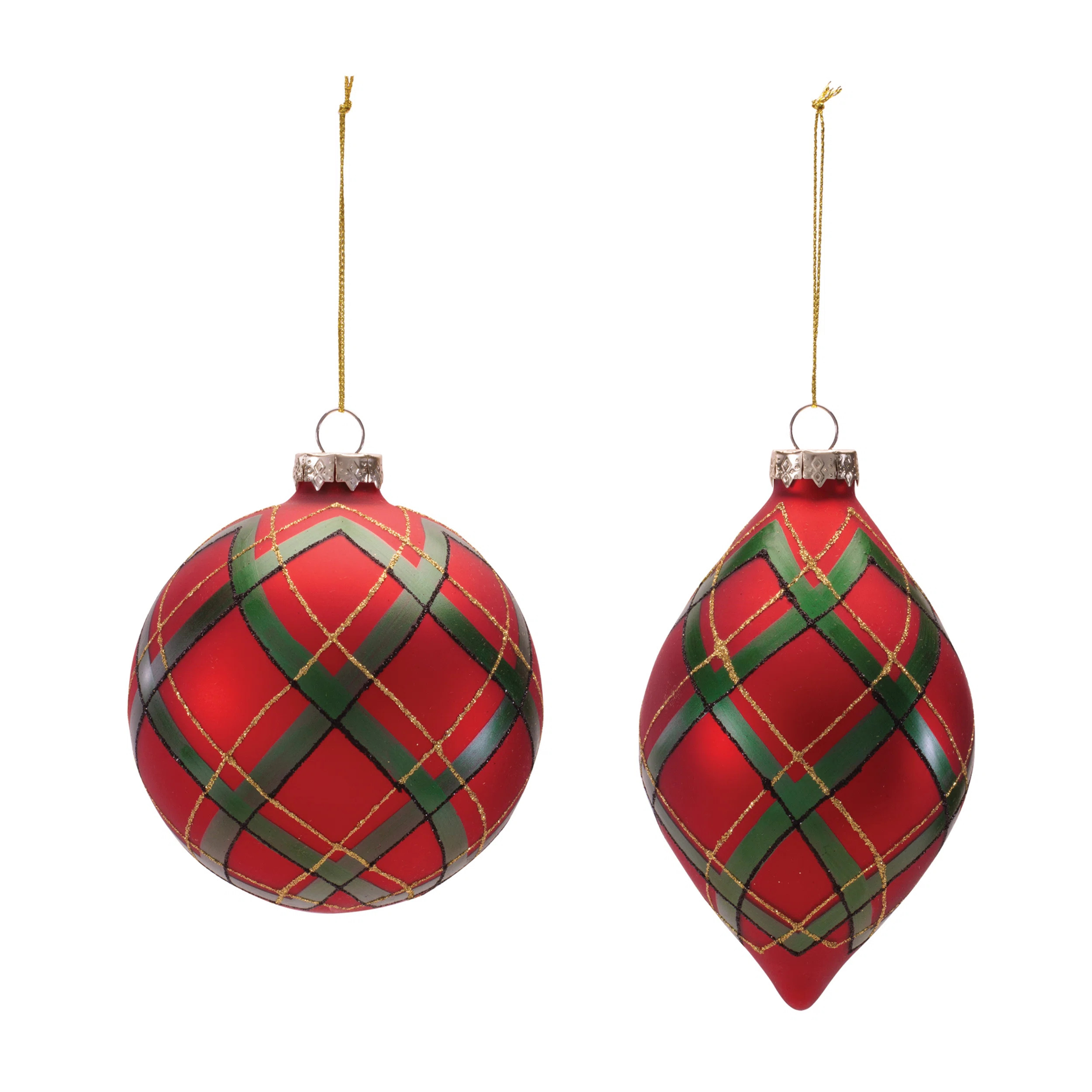 Plaid Glass Ornament (Set of 6) | Wayfair North America