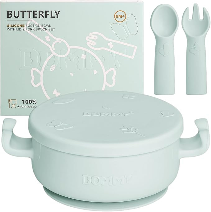 Dommy Butterfly Silicone Baby Bowls with Suction, Toddler Bowl with Leakproof Premium Lid and For... | Amazon (US)