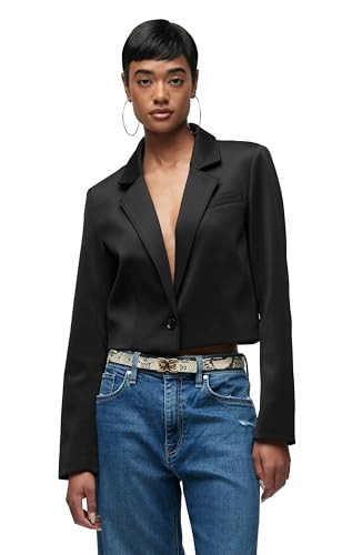 HUDSON Women's Cropped Blazer, Black | Amazon (US)