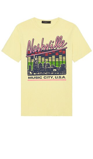 Nashville Music Skyline Tee in Misted Yellow | Revolve Clothing (Global)