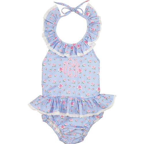 Blue Floral Swimsuit - Shipping Late April | Cecil and Lou