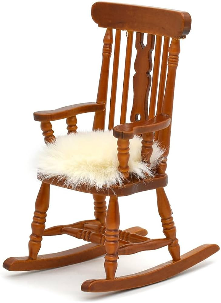 iLAND Vintage Dollhouse Furniture on 1/12 Scale, Brewster Dollhouse Rocking Chair & Velvet Cushio... | Amazon (US)
