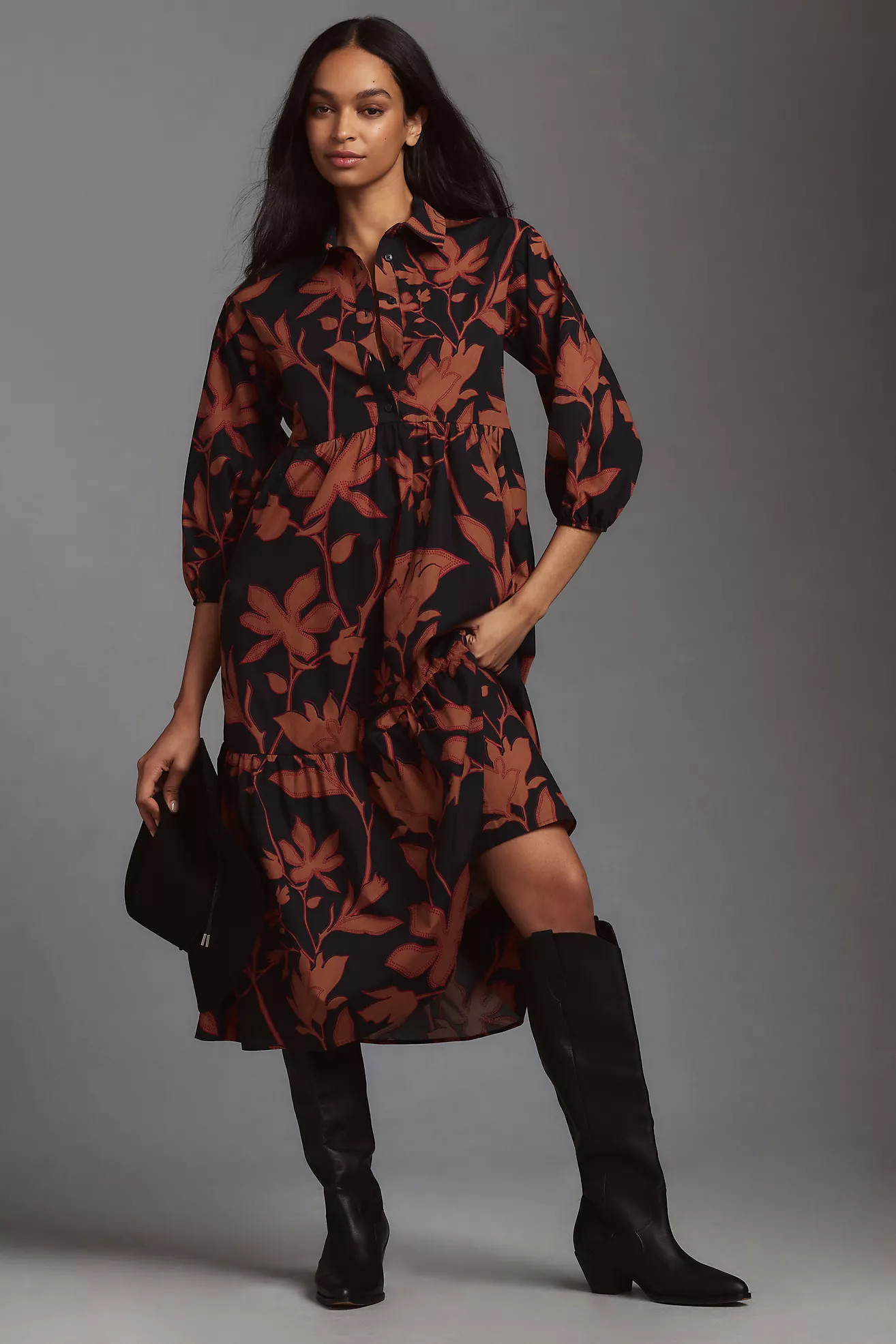 The Bettina Tiered Shirt Dress by Maeve | Anthropologie (US)