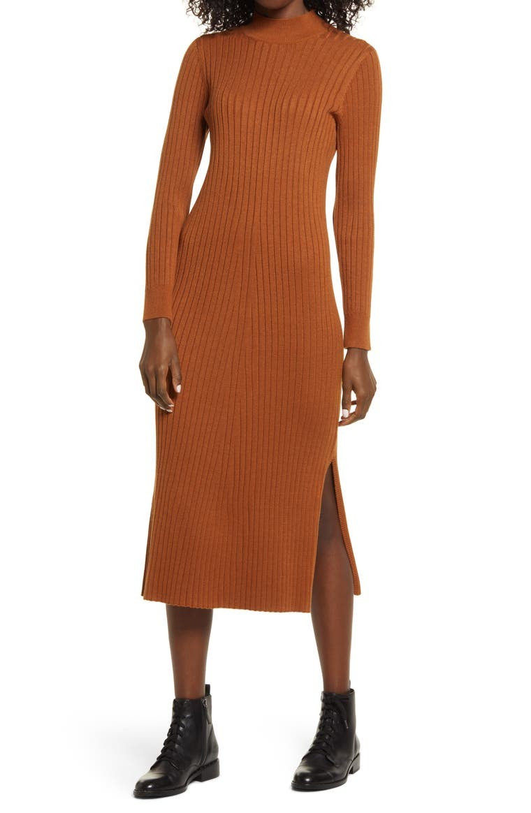 Charles Henry Long Sleeve Mock Neck Sweater Dress | Nordstrom | Nordstrom