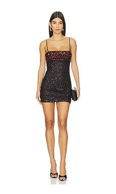 Lovers and Friends Rossa Sequin Mini Dress in Brown & Black Sequin from Revolve.com | Revolve Clothing (Global)