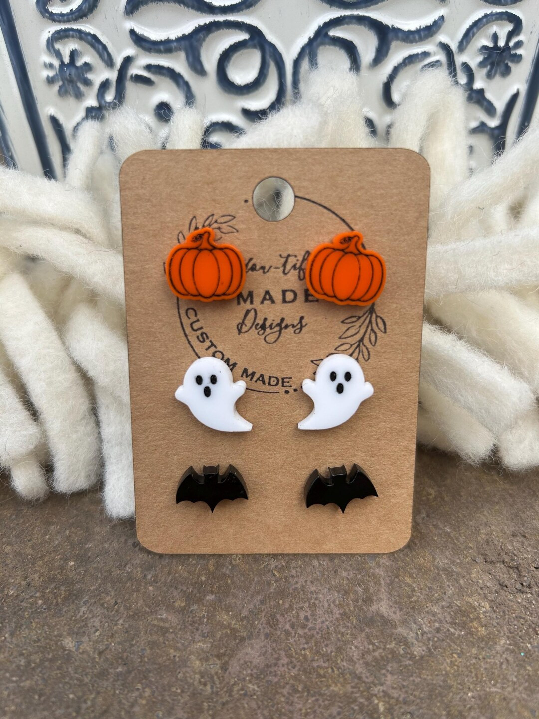 Cute Halloween Stud Earrings, Ghost Earrings, Pumpkin Earrings, Bat Earrings Fall Stud Earring, A... | Etsy (US)