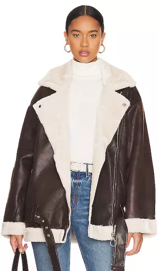 Suede Bonded Faux Fur Moto Jacket … curated on LTK