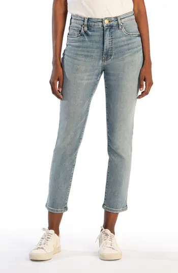 Reese Fab Ab High Waist Crop Straight Leg Jeans | Nordstrom