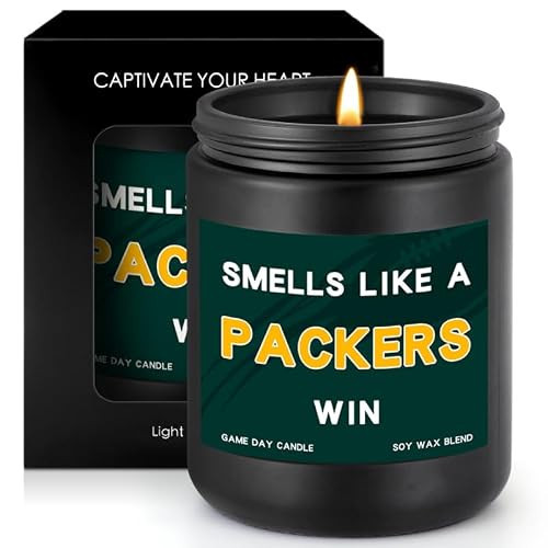 Smells Like A Win Scented Candle Football Themed Merch Fan Shop Men Women Sport Stuff Gear Decor Green Bay Team Accessories Bf Boyfriend Naughty Weird Novelty Cool Special Present Funny Gift | Amazon (US)