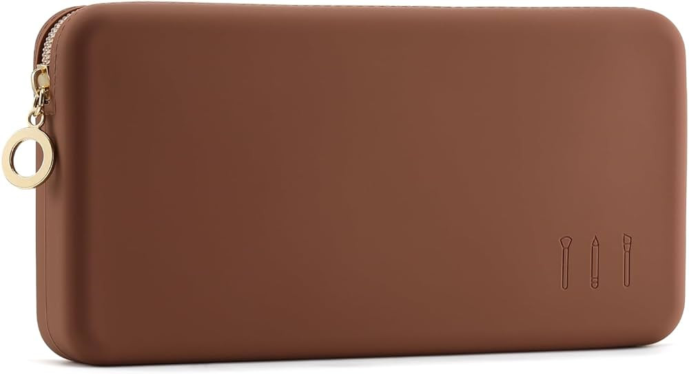 FVION Zipper Makeup Brushes Bag For Travel, Large Silicone Makeup Brush Holder, Make Up Brushes P... | Amazon (US)