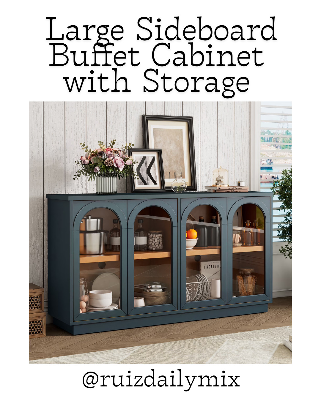 This stylish buffet cabinet features arched glass doors and a smooth, easy-to-clean surface, adding sophistication to any room while displaying items and keeping them dust-free.
#sideboardcabinet#buffet#walmart
#roomrefresh 

 #LTKHome #LTKSaleAlert