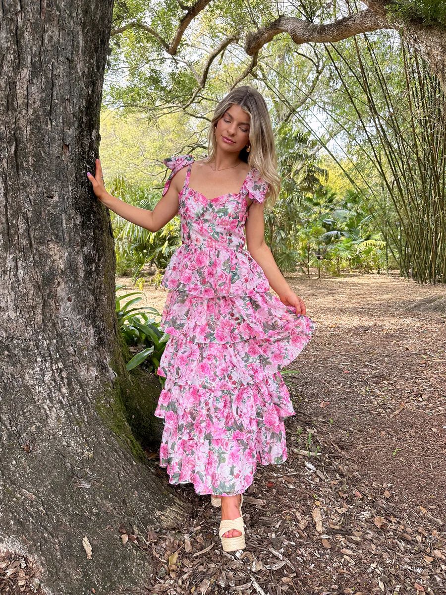 Rosebelle Tiered Midi Dress | Ave + Liv Boutique