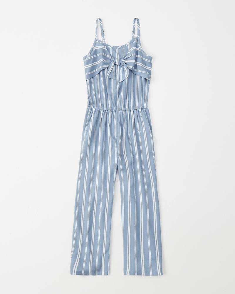 strappy tie-front jumpsuit | abercrombie kids US