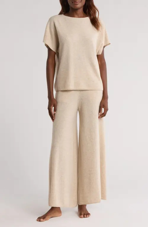 Nordstrom Cashmere Lounge Set in Beige Oatmeal Light Heather at Nordstrom, Size Large | Nordstrom