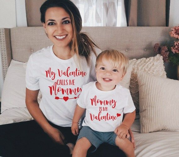 Matching Valentines Day shirt | Customize My Valentine calls me mommy and Mommy is my Valentine |... | Etsy (US)