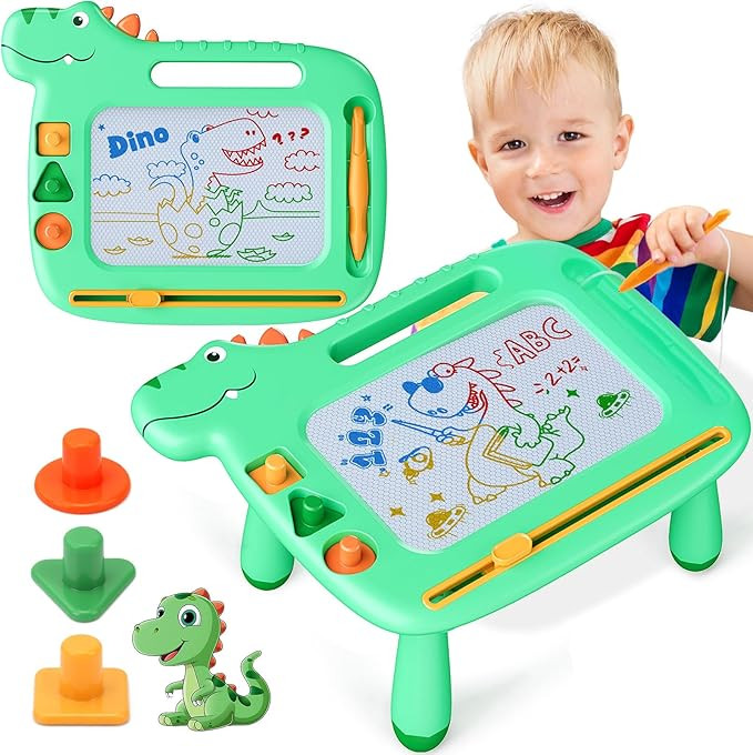 Toddler Toys, Dinosaur Magnetic Drawing Board Toys for 3 Year Old Boy Girls,Colorful Magna Sturdy... | Amazon (US)
