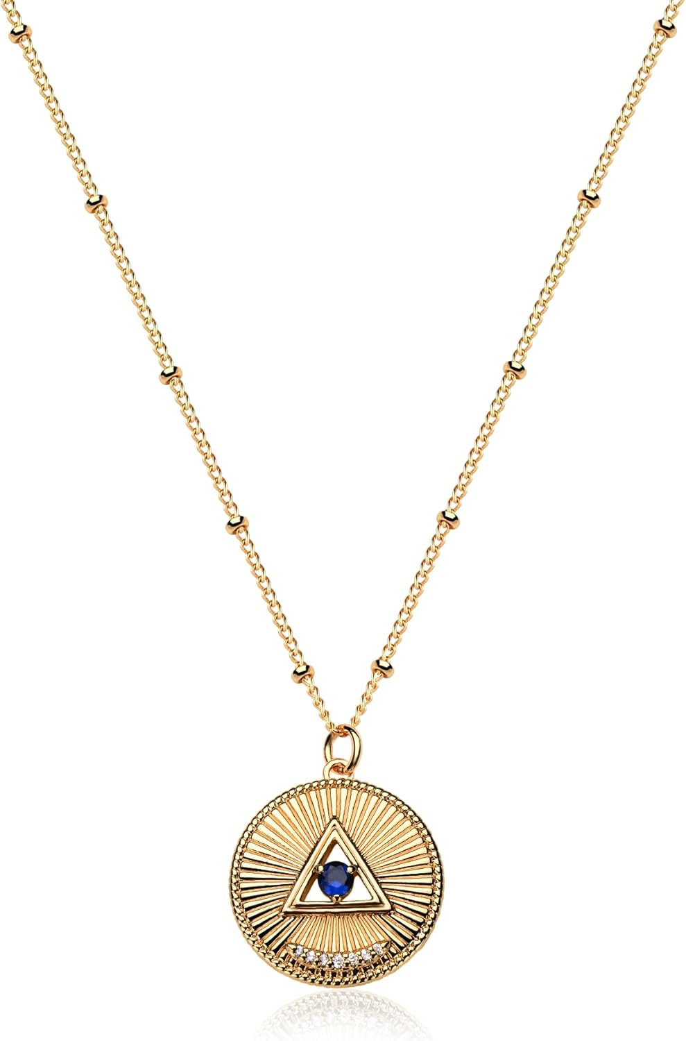 TONTMY STUDIOS Necklace for Women 14K Gold CZ Filled Chain Choker Simple Dainty Satellite Simple ... | Amazon (US)