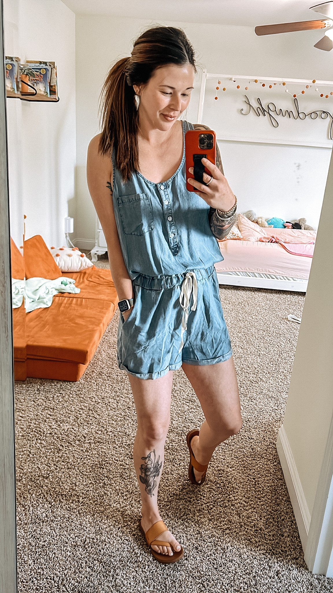 This chambray romper is a favorite of mine! You can easily dress it up or down. I’ve worn it with wedges one day and vans the next. Fits true to size! 

Use code May20 for 20% off!

#LTKstyletip #LTKunder50 #LTKfit