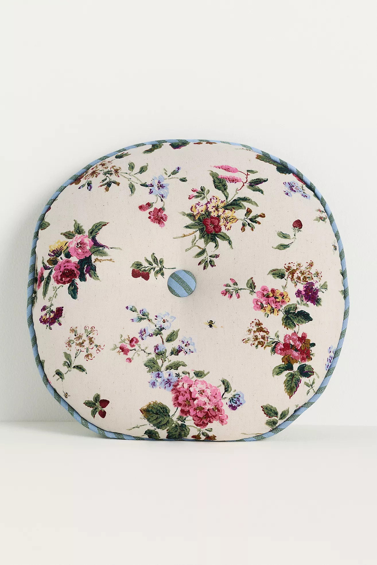 Camille Cotton Embroidered Printed Floral Pillow | Anthropologie (US)