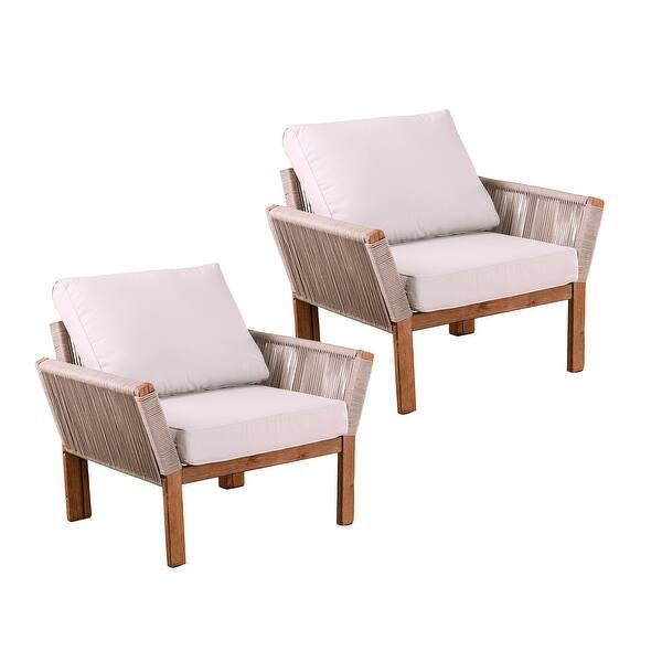 Set of 2 Pink and Brown Brendina Outdoor Armchair with Cushions, 36.5"Brand: Southern Enterprises... | Bed Bath & Beyond