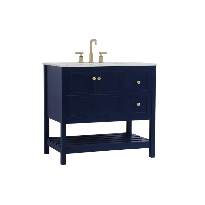 Magers 36'' Single Bathroom Vanity with Engineered Marble Top | Wayfair North America