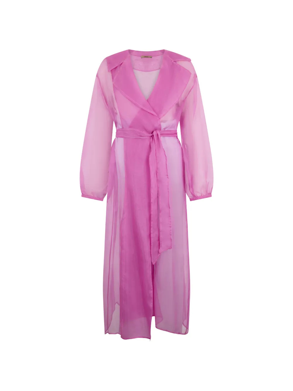 sheer belted double-breasted coat | Farfetch Global