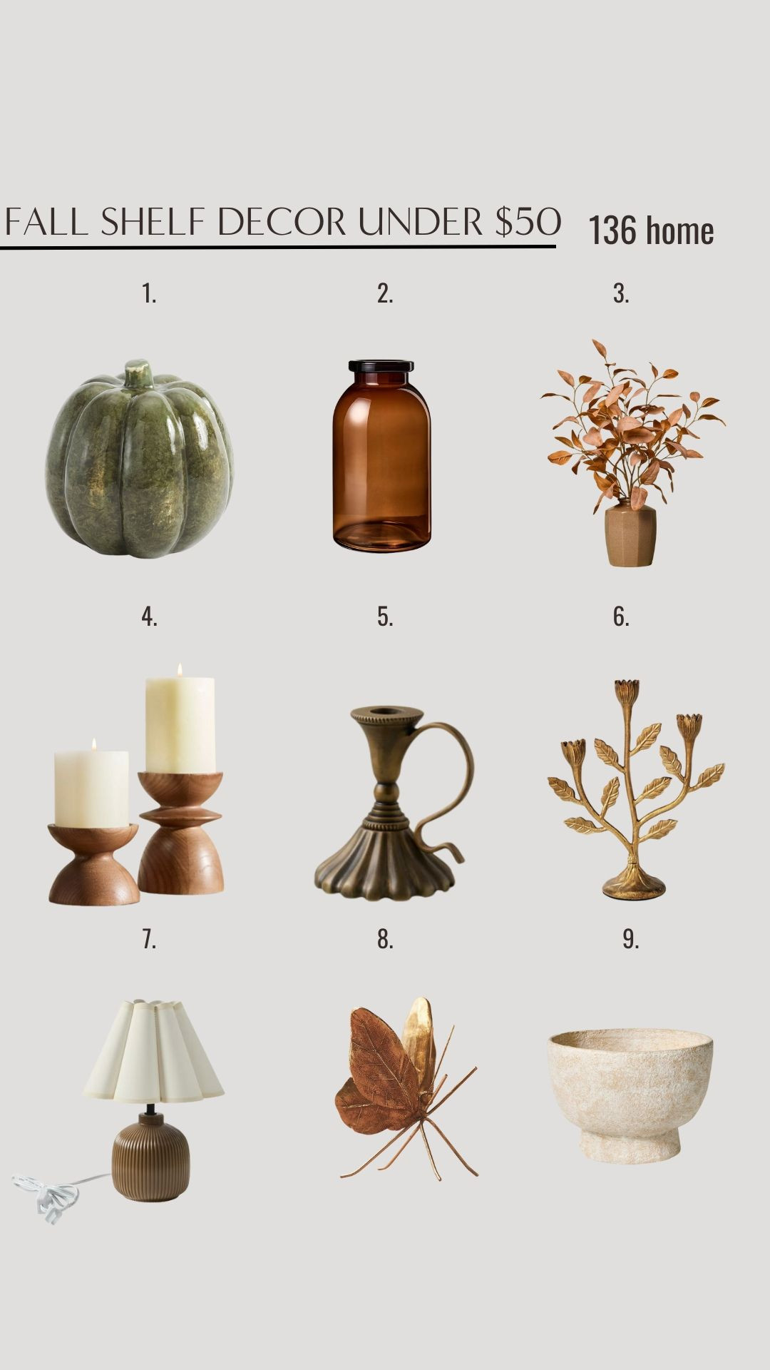 Fall Shelf Decor Under $50 #fallshelfdecor #falldecor #homedecor #fall  

 #LTKSeasonal #LTKHome #LTKFindsUnder50