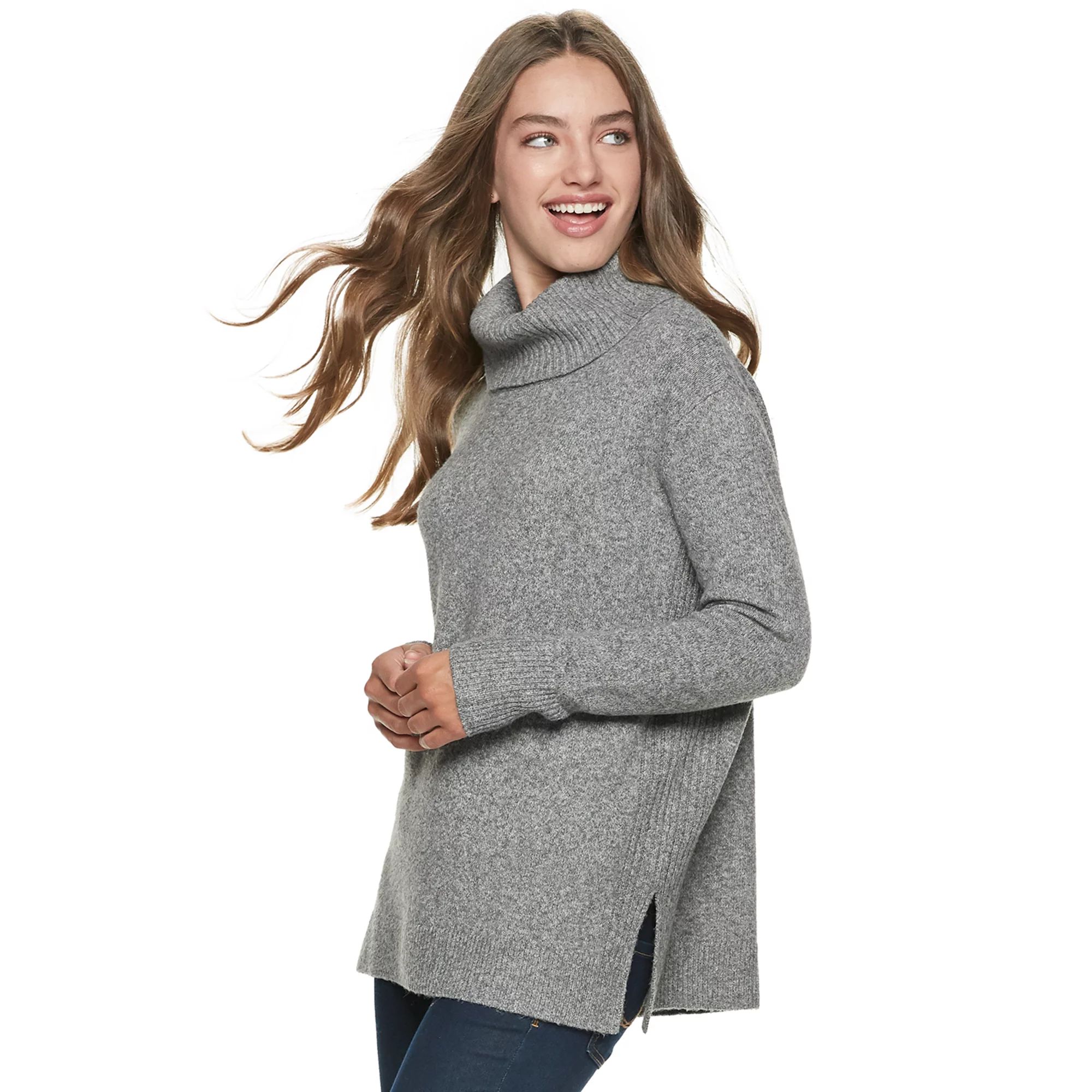 Juniors' SO® Cowlneck Tunic Sweater | Kohl's