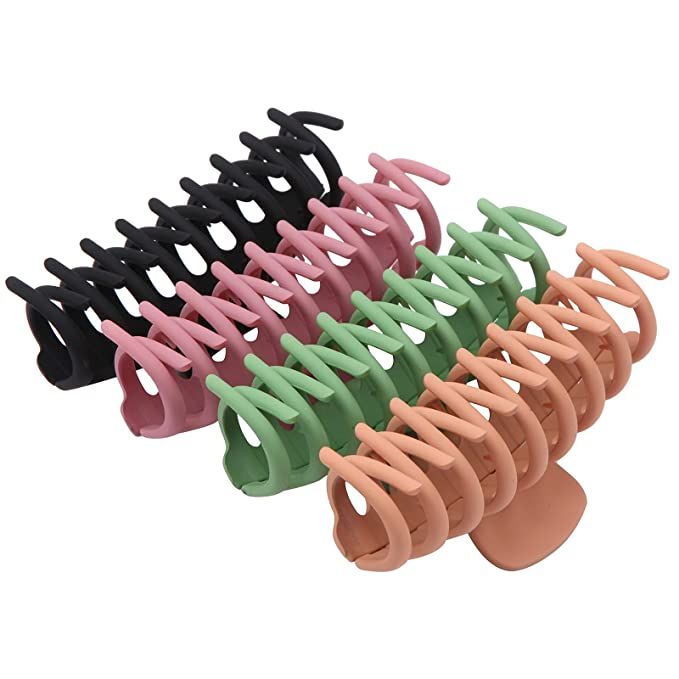 SHALAC Large Hair Claw Clips for Thick Hair 4 PCS, Strong Hold Perfect for Women, Barrettes for L... | Amazon (US)