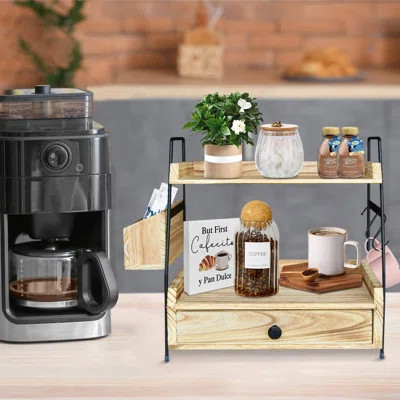 Kateline Coffee Bar Accessories And Organizer Countertop, Coffee Station Organizer Kitchen Counter Shelf Organizer,Coffee Condiment Storage,Cup Lid Ho | Wayfair North America