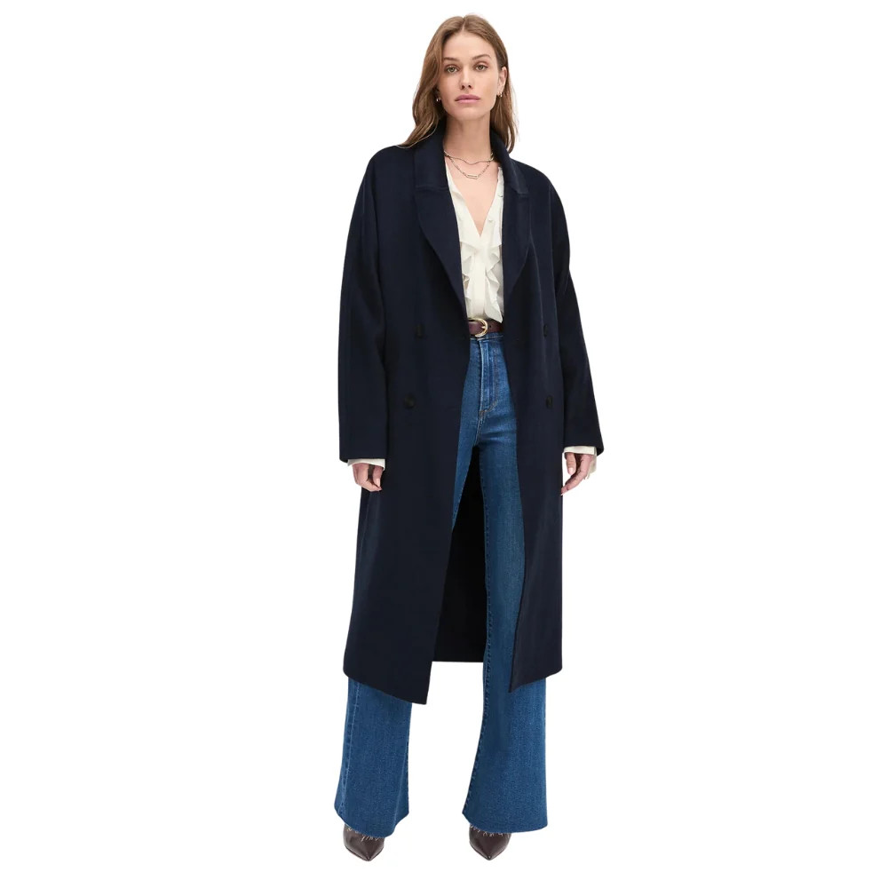 Favorite Daughter Women's The Luca Wool Blend Maxi Coat, Navy | Shop Simon
