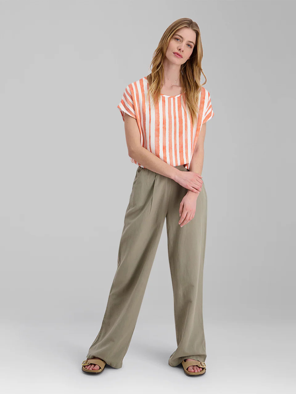 TIMEZONE Loosefit Weite Hose 'Wide' in Gr\u00fcn | ABOUT YOU DE