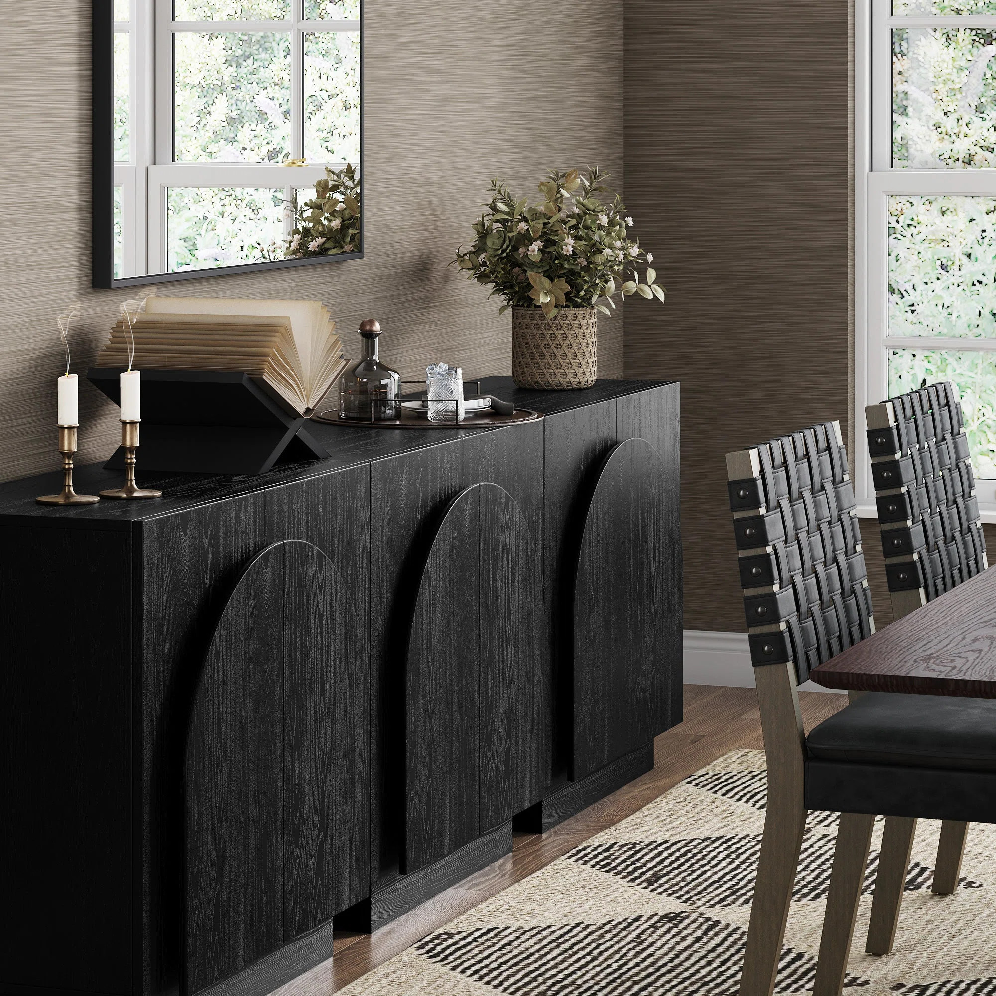 Eastampton Solid Wood TV Stand 2 - Door Accent Cabinet (3-Piece Set) | Wayfair North America