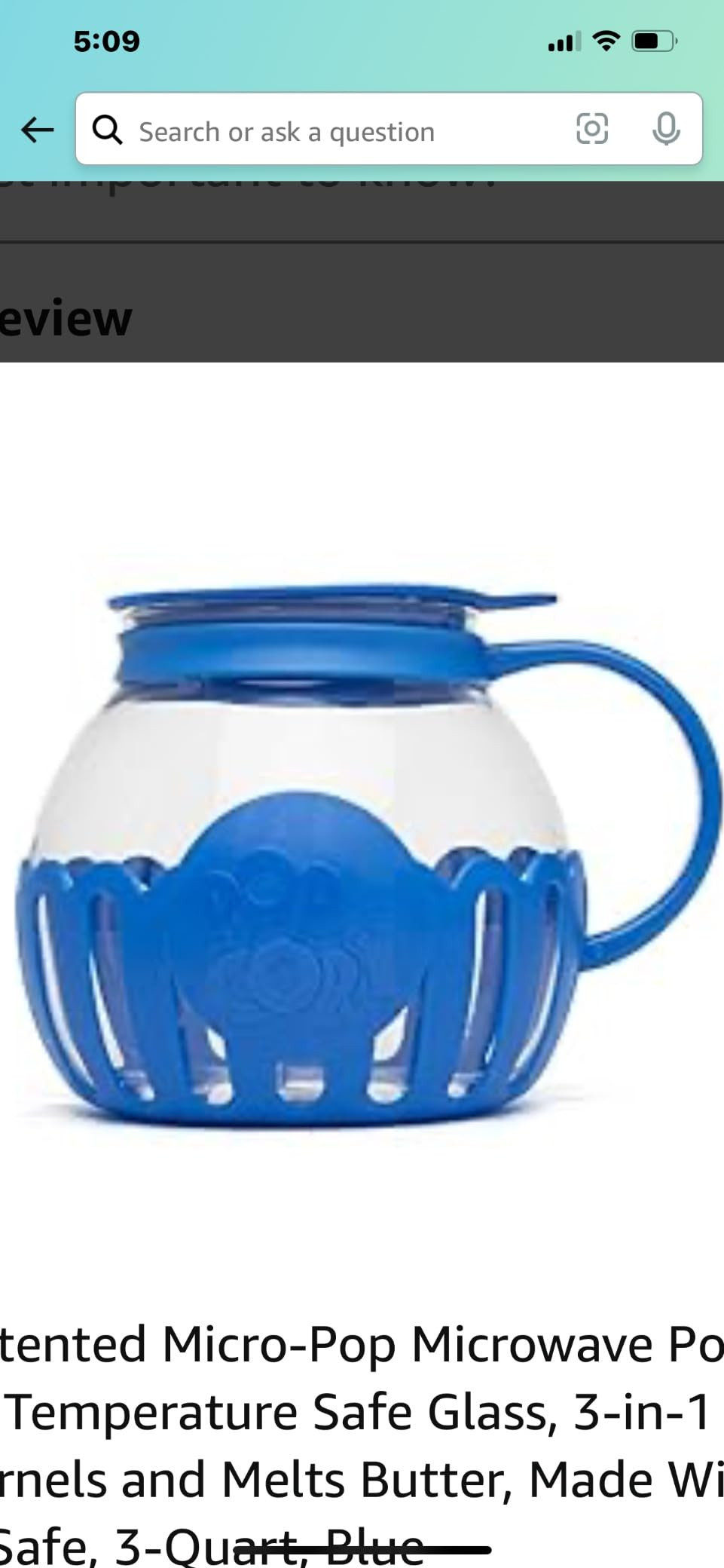 Ecolution Patented Micro-Pop Microwave Popcorn Popper with Temperature Safe Glass, 3-in-1 Lid Mea... | Amazon (US)